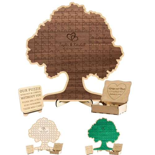 Personalisiertes Namensdatum Baum des Lebens Puzzle Hochzeit Gästebuch Alternative Our Puzzle Would Not Be Complete Without You Hochzeitsplakette Gästeunterschrift Buch mit 30/50/80/100 Puzzleteilen von Condlin