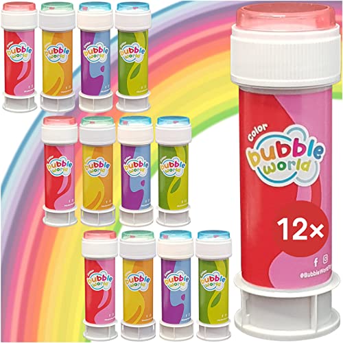 Conipa® 12 Stück Seifenblasen Kinder Mitgebsel für Kindergeburtstag, Hochzeit & Standesamt (je 60ml) - Give Aways & Gast-Geschenke Luftblasen Großpackung (Mitbringsel) - Soap Bubbles Set von Conipa