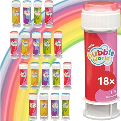 Conipa® 18 Stück Seifenblasen Kinder Mitgebsel für Kindergeburtstag, Hochzeit & Standesamt (je 60ml) - Give Aways & Gast-Geschenke Luftblasen Großpackung (Mitbringsel) - Soap Bubbles Set von Conipa