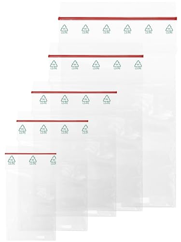 Conipa - Zip Beutel 5er-Set Druckverschlussbeutel mit transparenter Folie - Druckbandbeutel wiederverschließbar in 5 Größen - Aus robustem Polyethylen für Kleinteile & andere Gegenstände (500 Stück) von Conipa