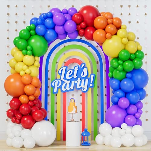 Regenbogen-Luftballons, 140 Stück, verschiedene Größen, verschiedene Farben, Latex-Luftballons, 5/10/12/18 Zoll, mehrfarbig, helle Ballons für LGBT-Hochzeit, Party, Geburtstagsparty-Zubehör oder von Conleke