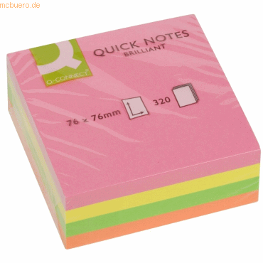 Connect Haftnotizen 75x75mm 320 Blatt neon von Connect