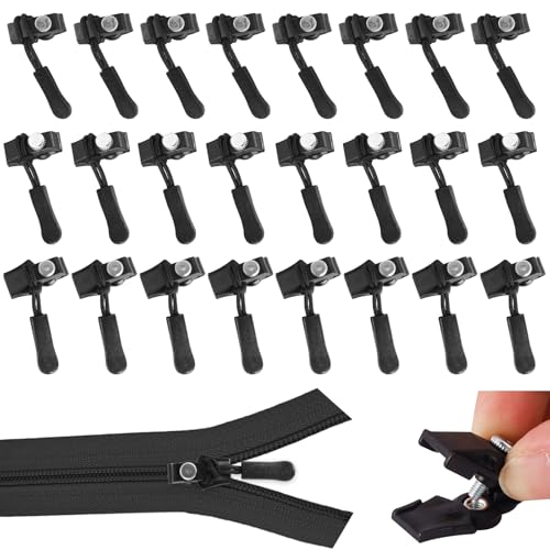 24 Stück Reparatur Reißverschluss Reparatur Set, 3 Größen Fix Reissverschluss Zipper, Ersatz Zipper für Reißverschlüsse, Reißverschluss Zipper Reparatur für Jacke, Rucksack, Gepäck, Schlafsack von Connextion