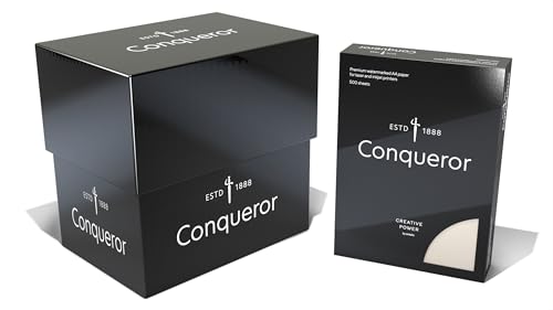 Conqueror Wove Briefpapier DIN A4 (100 g/m², Glatt, Cream, mit Wasserzeichen) – Premium Feinstpapier für Geschäftsbriefe, hochwertige Dokumente & exklusive Korrespondenz, 500 Blatt von Conqueror