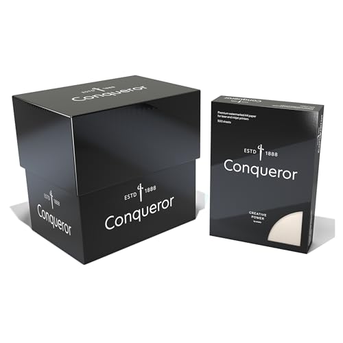 Conqueror Wove Briefpapier DIN A4 (100 g/m², Glatt, Diamond White, mit Wasserzeichen) – Premium Feinstpapier für Geschäftsbriefe, hochwertige Dokumente & exklusive Korrespondenz, 500 Blatt von Conqueror