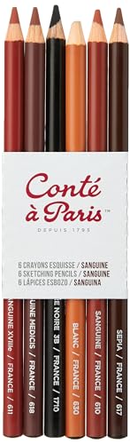 Conté à Paris Skizzen & Zeichen-Stifte, Zeichenstifte, mehrfarbig, 6 Stück (1er Pack), 6 von Conté à Paris