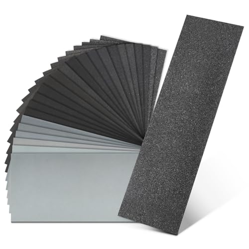 Polierschleifpapier-Sortiment, Körnung 12, Nass- und Trockenschleifpapier-Set, Schleifpapier-Set mit feiner Körnung 120 bis 3000 und grobes Schleifpapier für Metall, Holzmöbel und Automobil, 22,9 x Polierschleifpapier-Sortiment, Körnung 12, Nass- und Trockenschleifpapier-Set, Schleifpapier-Set mit feiner Körnung 120 bis 3000 und grobes Schleifpapier für Metall, Holzmöbel und Automobil, 22,9 x von CooBigo