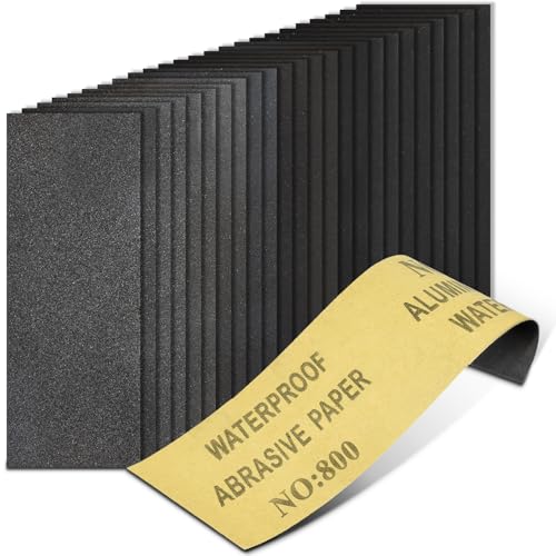 Schleifpapier, Körnung 800, 22,9 x 9,1 cm, Schleifpapier für Metall, Holz, Möbel, Auto und Handwerk, 20 Stück Schleifpapier, Körnung 800, 22,9 x 9,1 cm, Schleifpapier für Metall, Holz, Möbel, Auto und Handwerk, 20 Stück von CooBigo