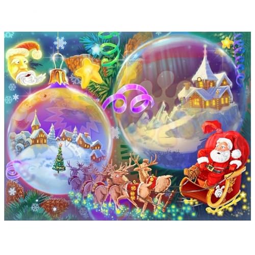 5D DIY Diamond Painting Kits,Cartoon-Weihnachtsmann Diamant Painting Bilder Full Drill Erwachsene Kristall Stickerei Kreuzstich Diamant Kunst Malerei für Home Wand Dekor Square Drill,100x150cm von Cooiiye