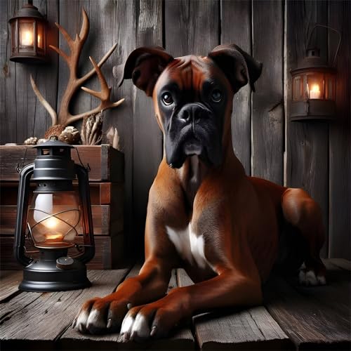 Cooiiye 5D Diamond Painting Haustier Hund,DIY Tier Diamant Painting Bilder für Erwachsene Anfänger,Voll Round Stickerei Diamant Kunst Malerei Set für Home Wand Décor 30x30cm von Cooiiye