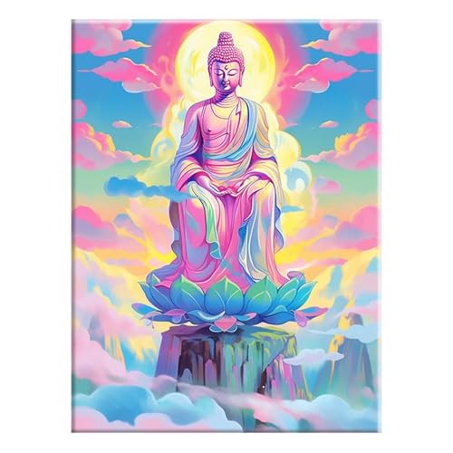 Cooiiye Malen nach Zahlen Erwachsene DIY Religiöse Statue Handgemalt Ölgemälde Kit für Anfänger mit Pinseln und Acrylfarben Paint by Numbers für Home Décor Geschenk,rahmenlos 30x40cm von Cooiiye