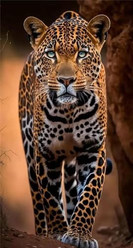 Diamond Painting Erwachsene Kits,Leopardentier Diamond Painting Bilder Erwachsene DIY 5D Diamant Malerei Set,Anfänger Kristall Stickerei Set für Wohnzimmer Büro Wand Dekoration Square drill,90x200cm von Cooiiye