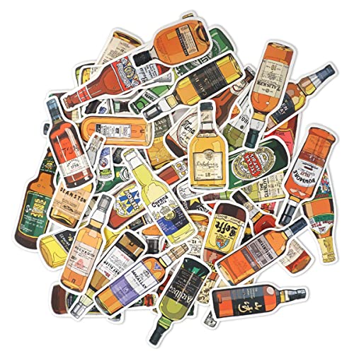 Bier & Whiskey Vinyl Sticker Set | div. Bier & Whisky Flaschen Aufkleber | PVC Decals | 50 Stück von CoolChange