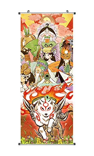 CoolChange Großes Okami Rollbild I Kakemono aus Stoff I 100x40cm I Motiv: Amaterasu von CoolChange