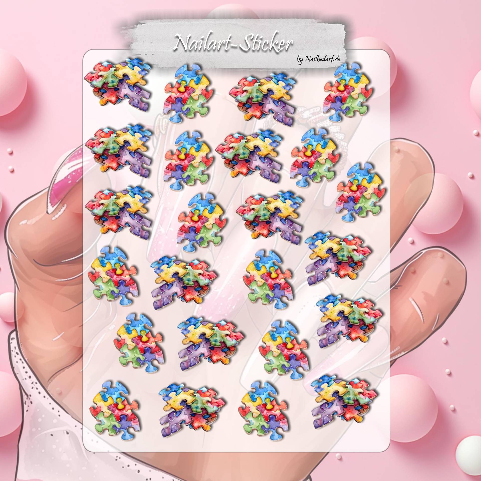 Puzzle Aufkleber Für Nägel - Nailart Nageldesign Wasserschiebefolie von CooleSticker