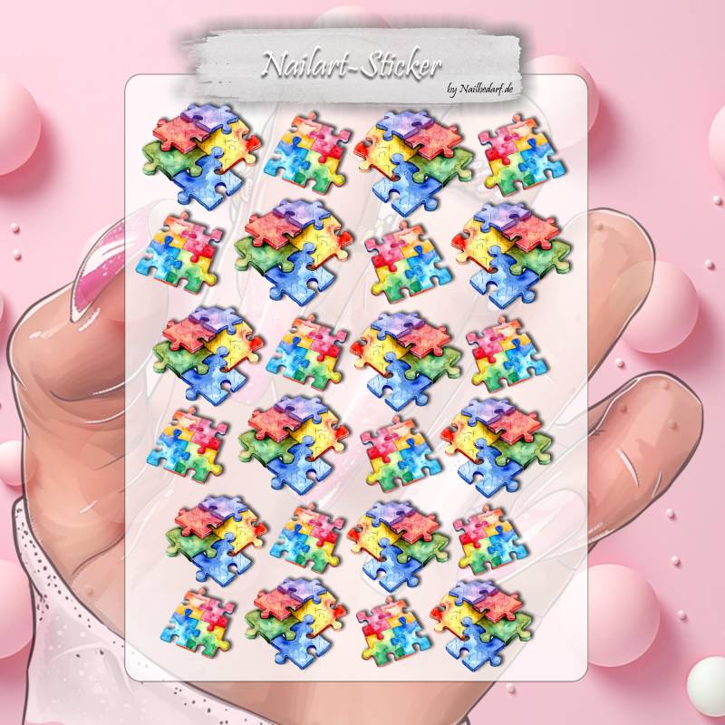 Puzzle Aufkleber Für Nägel - Nailart Nageldesign Wasserschiebefolie von CooleSticker