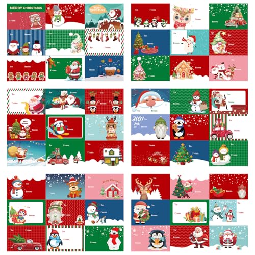 324Pcs Weihnachten Etiketten Aufkleber Weihnachten Geschenkanhänger Aufkleber Weihnachten Klebeetiketten Aufkleber Selbstklebend für Geschenke Party Tüten Karten Umschlag von Copbopwn