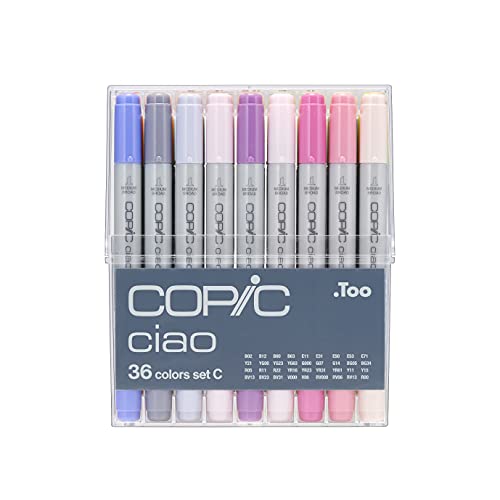 COPIC Ciao Marker Set C mit 36 Farben, Allround Layoutmarker, im praktischen Acryl-Display zur Aufbewahrung und einfachen Entnahme von Copic