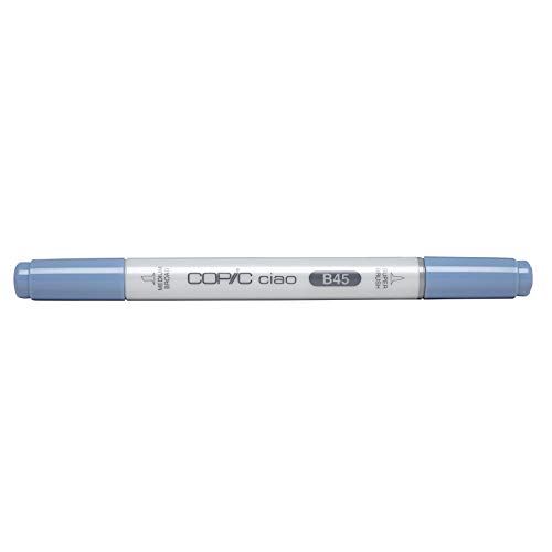 COPIC Ciao Marker Typ B - 45, Smoky Blue, vielseitiger Layoutmarker, mit einer mittelbreiten und einer Brush-Spitze von Copic