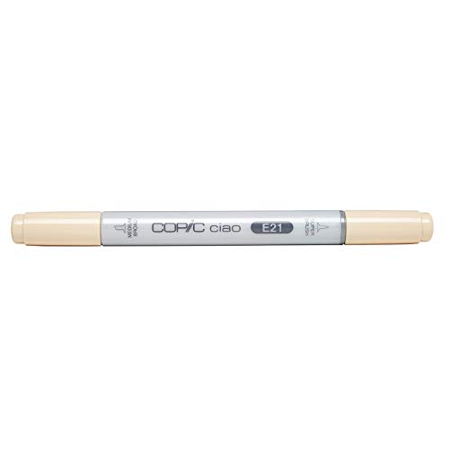 COPIC Ciao Marker Typ E - 21, Soft Sun, vielseitiger Layoutmarker, mit einer mittelbreiten und einer Brush-Spitze von Copic