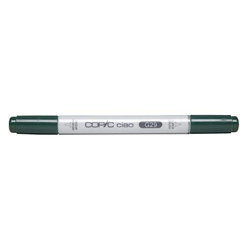 COPIC Ciao Marker Typ G - 29, Pine Tree Green, vielseitiger Layoutmarker, mit einer mittelbreiten und einer Brush-Spitze von Copic