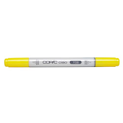 COPIC Ciao Marker Typ Y - 08, Acid Yellow, vielseitiger Layoutmarker, mit einer mittelbreiten und einer Brush-Spitze von Copic