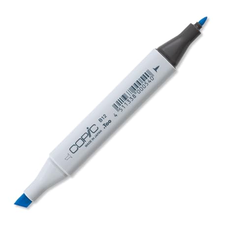 COPIC Classic Marker Typ B - 12, Ice Blue, professioneller Layoutmarker, mit einer breiten und einer feinen Spitze von Copic