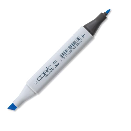 COPIC Classic Marker Typ B - 32, Pale Blue, professioneller Layoutmarker, mit einer breiten und einer feinen Spitze von Copic