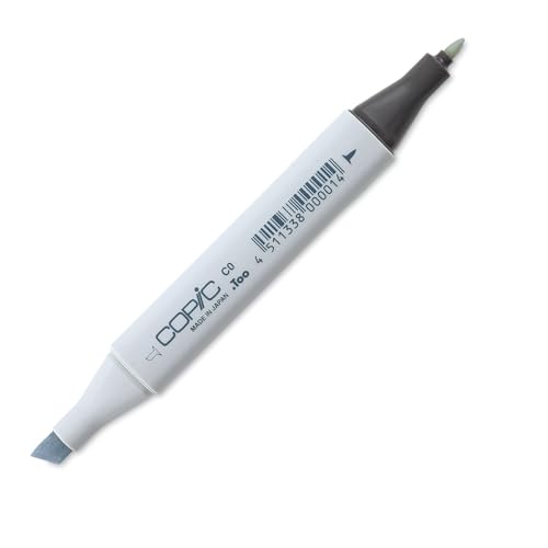 COPIC Classic Marker Typ C - 0, cool gray No. 0, professioneller Layoutmarker, mit einer breiten und einer feinen Spitze von Copic