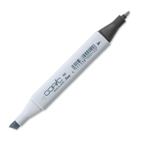 COPIC Classic Marker Typ N - 0, neutral gray No. 0, professioneller Layoutmarker, mit einer breiten und einer feinen Spitze von Copic