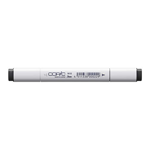 COPIC Classic Marker Typ N - 10, neutral gray No. 10, professioneller Layoutmarker, mit einer breiten und einer feinen Spitze von Copic