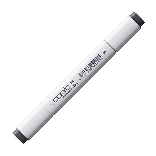 COPIC Classic Marker Typ N - 9, neutral gray No. 9, professioneller Layoutmarker, mit einer breiten und einer feinen Spitze von Copic