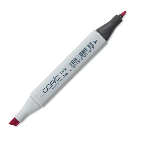 COPIC Classic Marker Typ RV - 34, Dark Pink, professioneller Layoutmarker, mit einer breiten und einer feinen Spitze von Copic