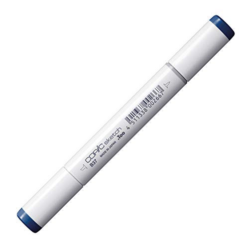 COPIC Sketch Marker Typ B - 37, Antwerp Blue, professioneller Pinselmarker, mit einer Super-Brush-Spitze und einer Medium-Broad-Spitze von Copic