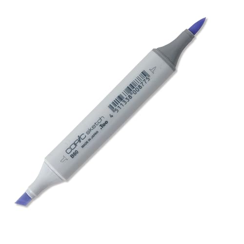 COPIC Sketch Marker Typ B - 60, Pale Blue Gray, professioneller Pinselmarker, mit einer Super-Brush-Spitze und einer Medium-Broad-Spitze von Copic