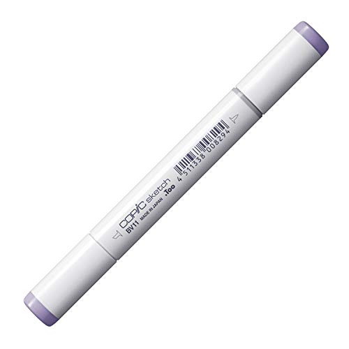 COPIC Sketch Marker Typ BV - 11, Soft Violet, professioneller Pinselmarker, mit einer Super-Brush-Spitze und einer Medium-Broad-Spitze von Copic