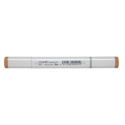 COPIC Sketch Marker Typ E - 13, Light Suntan, professioneller Pinselmarker, mit einer Super-Brush-Spitze und einer Medium-Broad-Spitze von Copic