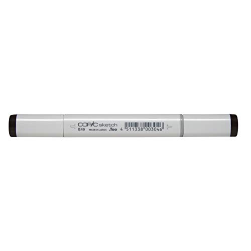 COPIC Sketch Marker Typ E - 49, Dark Bark, professioneller Pinselmarker, mit einer Super-Brush-Spitze und einer Medium-Broad-Spitze von Copic