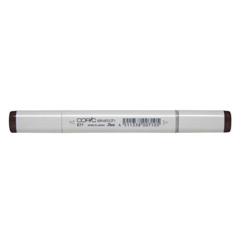 COPIC Sketch Marker Typ E - 77, Maroon, professioneller Pinselmarker, mit einer Super-Brush-Spitze und einer Medium-Broad-Spitze von Copic