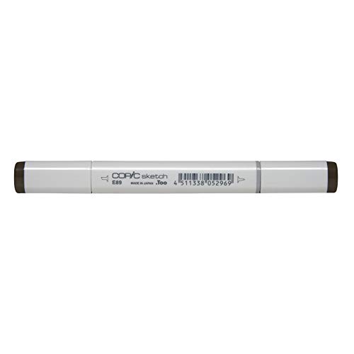 COPIC Sketch Marker Typ E - 89, Pecan, professioneller Pinselmarker, mit einer Super-Brush-Spitze und einer Medium-Broad-Spitze von Copic