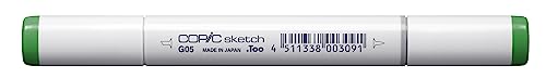 COPIC Sketch Marker Typ G - 05, Emerald Green, professioneller Pinselmarker, mit einer Super-Brush-Spitze und einer Medium-Broad-Spitze von Copic