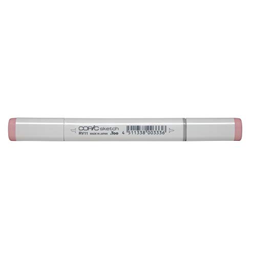 COPIC Sketch Marker Typ RV - 11, Pink, professioneller Pinselmarker, mit einer Super-Brush-Spitze und einer Medium-Broad-Spitze von Copic