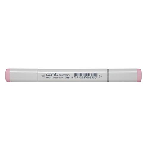 COPIC Sketch Marker Typ RV - 21, Light Pink, professioneller Pinselmarker, mit einer Super-Brush-Spitze und einer Medium-Broad-Spitze von Copic