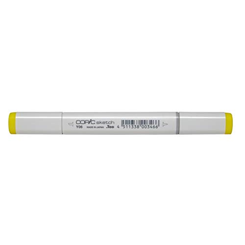 COPIC Sketch Marker Typ Y - 06, Yellow, professioneller Pinselmarker, mit einer Super-Brush-Spitze und einer Medium-Broad-Spitze von Copic