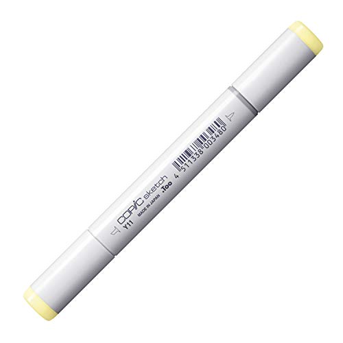 COPIC Sketch Marker Typ Y - 11, Pale Yellow, professioneller Pinselmarker, mit einer Super-Brush-Spitze und einer Medium-Broad-Spitze von Copic