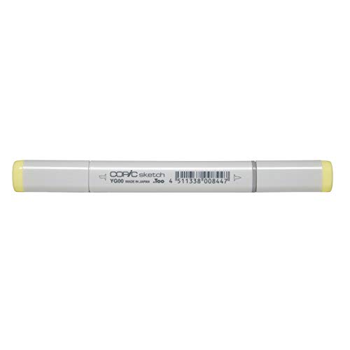 COPIC Sketch Marker Typ YG - 00, Mimosa Yellow, professioneller Pinselmarker, mit einer Super-Brush-Spitze und einer Medium-Broad-Spitze von Copic