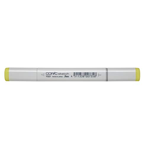 COPIC Sketch Marker Typ YG - 21, Anise, professioneller Pinselmarker, mit einer Super-Brush-Spitze und einer Medium-Broad-Spitze von Copic