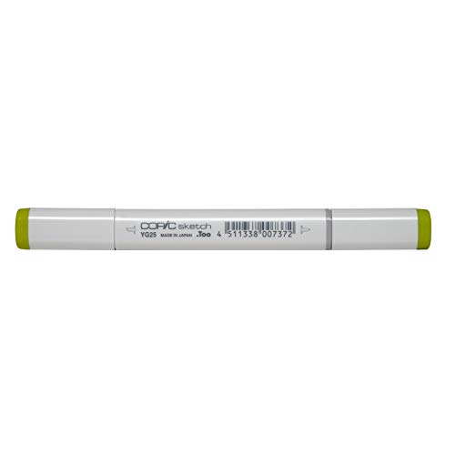 COPIC Sketch Marker Typ YG - 25, Celadon Green, professioneller Pinselmarker, mit einer Super-Brush-Spitze und einer Medium-Broad-Spitze von Copic