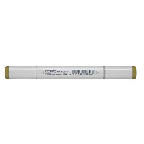 COPIC Sketch Marker Typ YG - 93, Grayish Yellow, professioneller Pinselmarker, mit einer Super-Brush-Spitze und einer Medium-Broad-Spitze von Copic