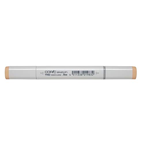 COPIC Sketch Marker Typ YR - 82, Mellow Peach, professioneller Pinselmarker, mit einer Super-Brush-Spitze und einer Medium-Broad-Spitze von Copic